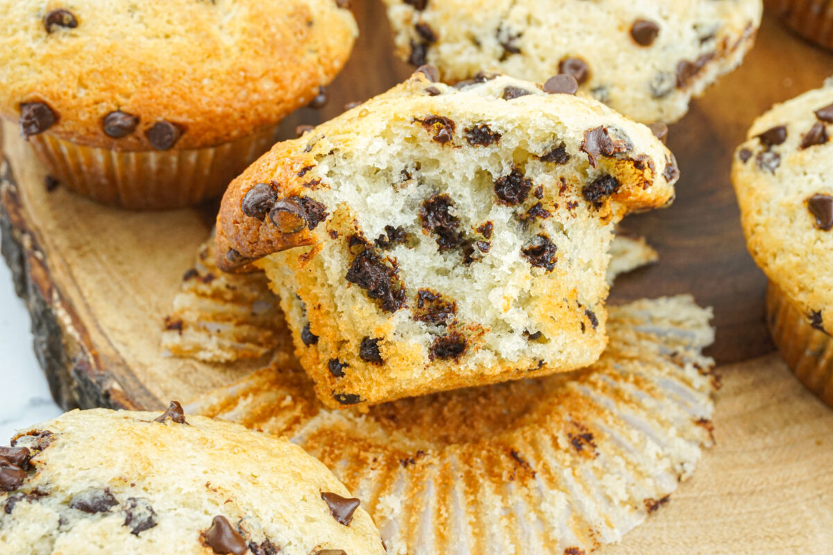 Tim Hortons Copycat Chocolate Chip Muffins - Liv's Little Muffins